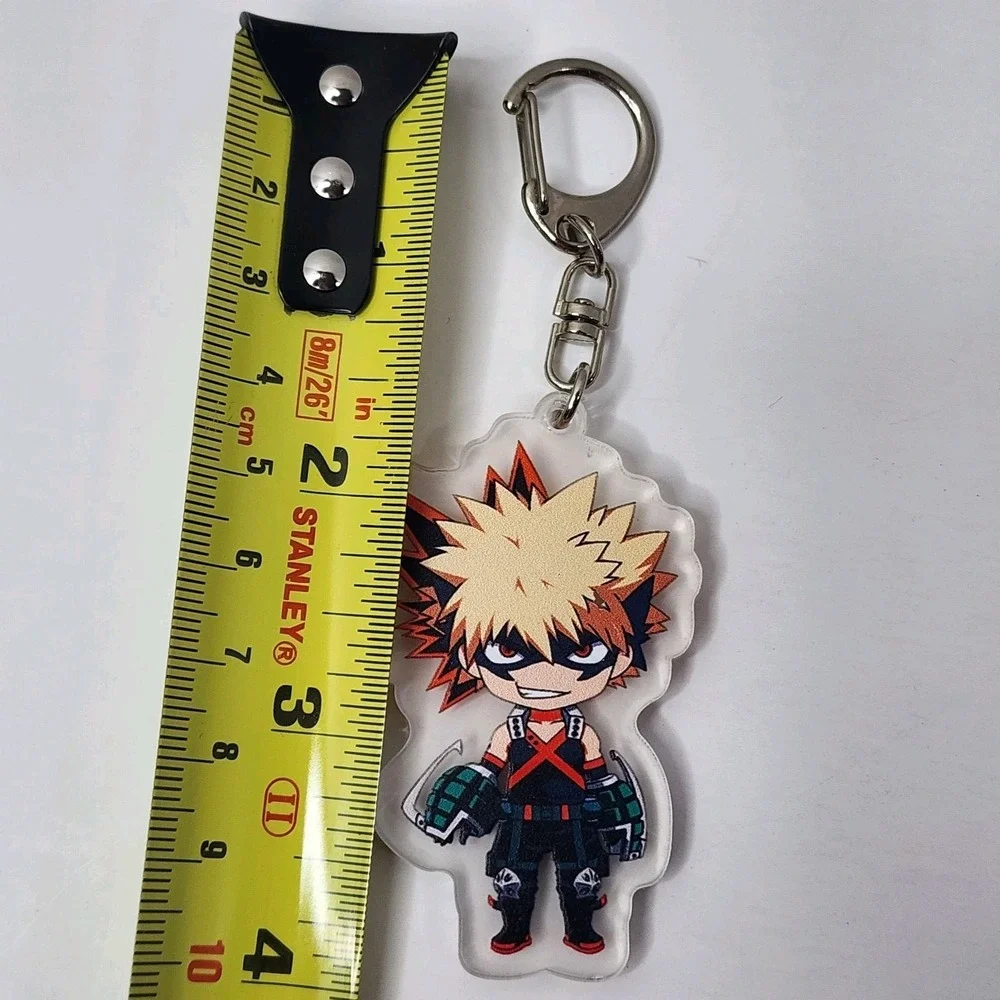 Set of 7 My Hero Academia Anime Acrylic Keychain Keyring Clips Clear Backs